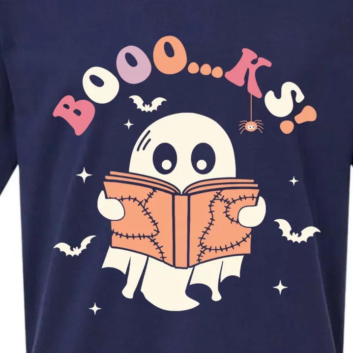 Booo Ks Spooky Season Ghost Halloween Trick Or Treat Retro Gift Sueded Cloud Jersey T-Shirt