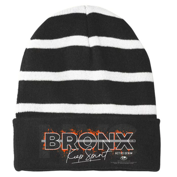 Bronx Keep Spirit Striped Beanie with Solid Band