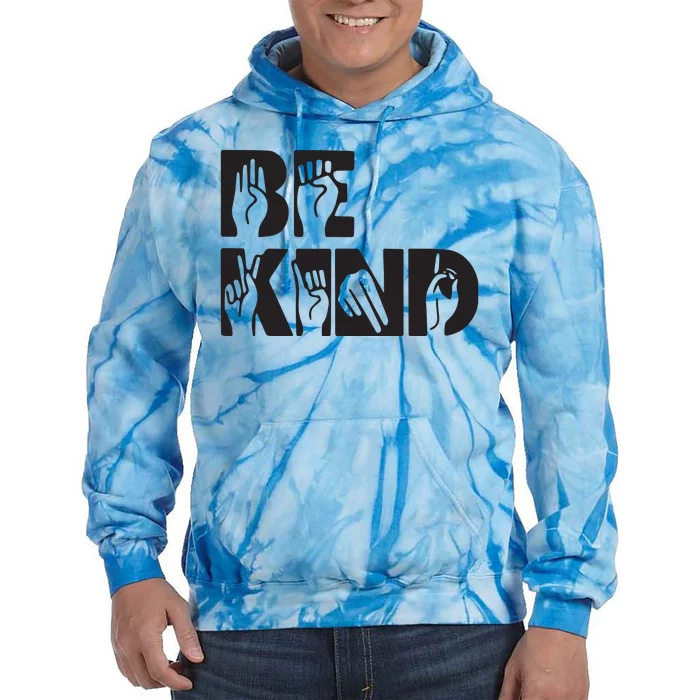 Be Kind Sign Language Hand Talking Teachers Interpreter ASL Tie Dye Hoodie