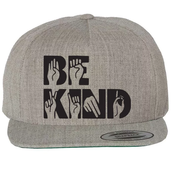 Be Kind Sign Language Hand Talking Teachers Interpreter ASL Wool Snapback Cap