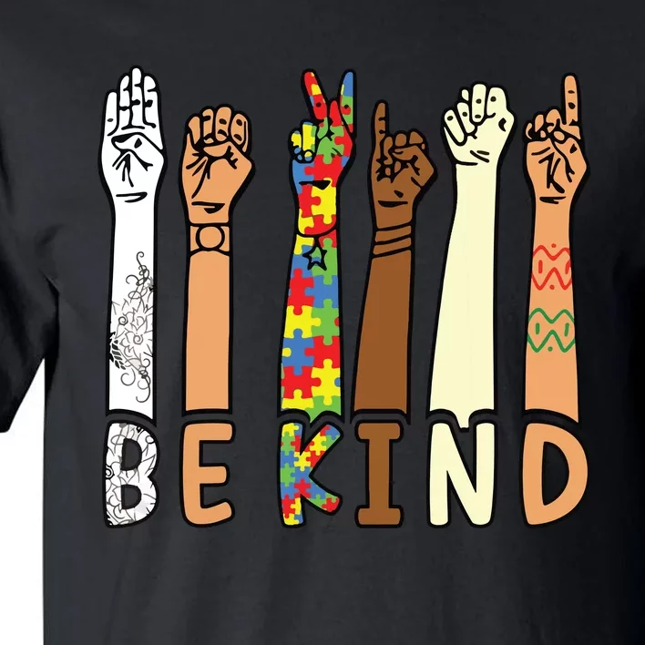 Be Kind Sign Language Hand Talking Teachers Interpreter ASL Tall T-Shirt