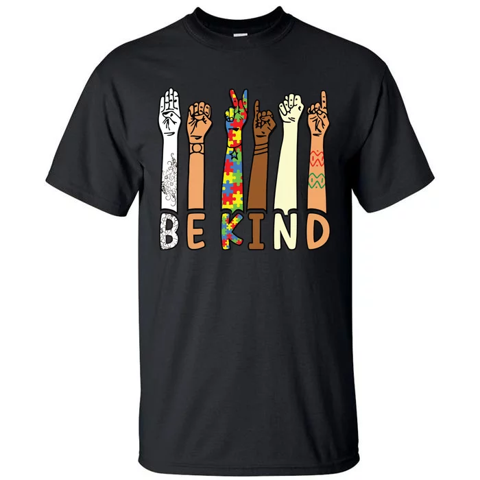 Be Kind Sign Language Hand Talking Teachers Interpreter ASL Tall T-Shirt