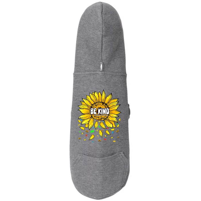 Be Kind Sunflower MotherS Day Autism Mommy Mom Mama Gift Doggie 3-End Fleece Hoodie