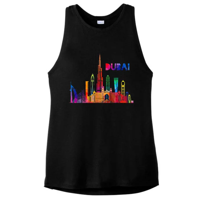 Burj Khalifa Skyscraper Royalty Dubai Uae Ladies Tri-Blend Wicking Tank