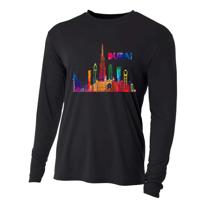 Burj Khalifa Skyscraper Royalty Dubai Uae Cooling Performance Long Sleeve Crew