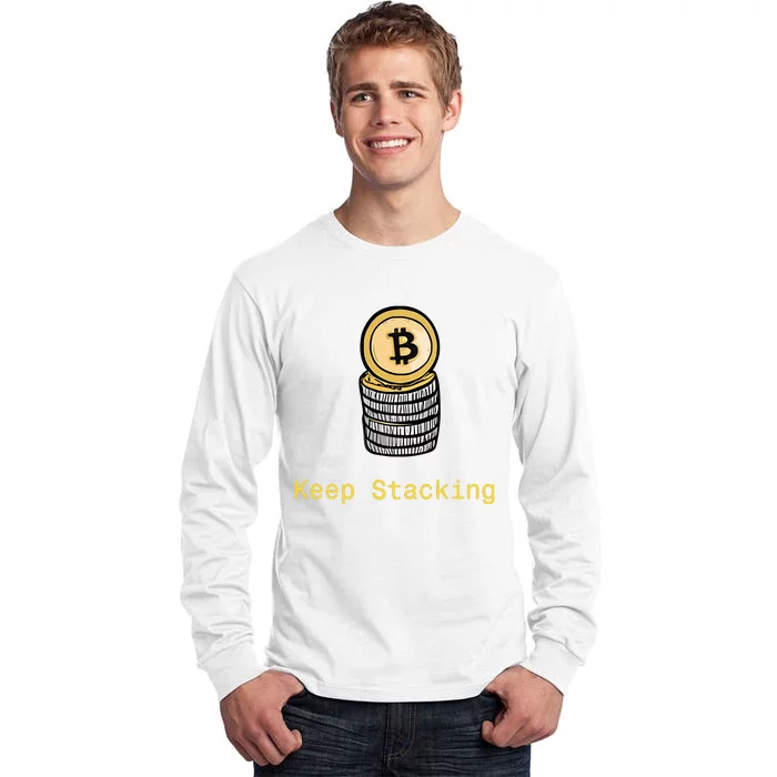 Bitcoin Keep Stacking Tall Long Sleeve T-Shirt