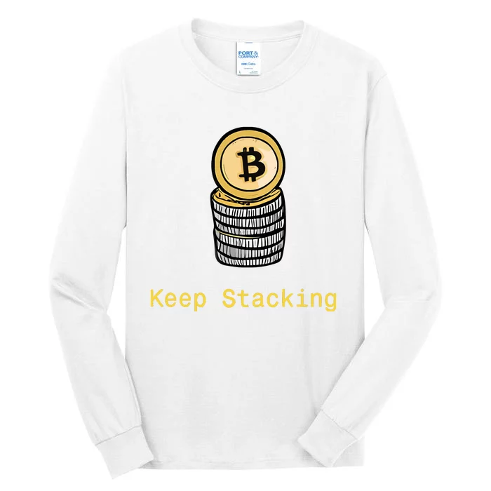 Bitcoin Keep Stacking Tall Long Sleeve T-Shirt