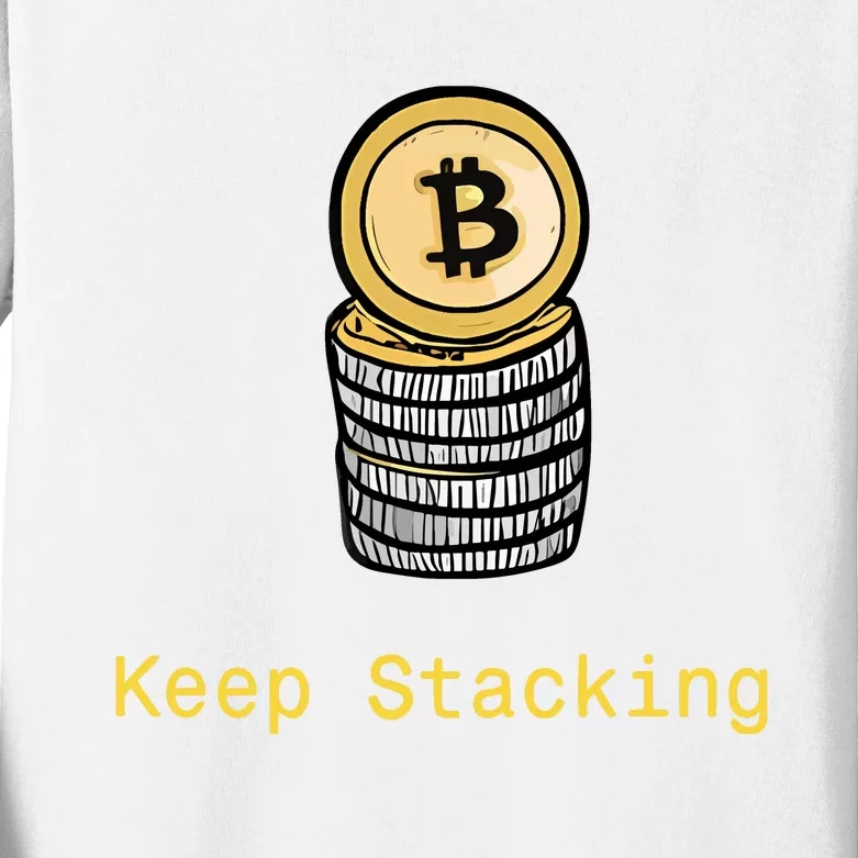 Bitcoin Keep Stacking Kids Long Sleeve Shirt