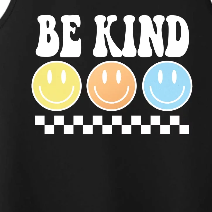 Be Kind Smiley Retro Performance Tank