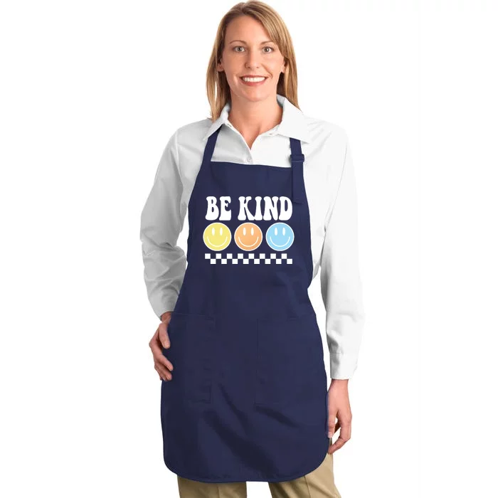 Be Kind Smiley Retro Full-Length Apron With Pocket