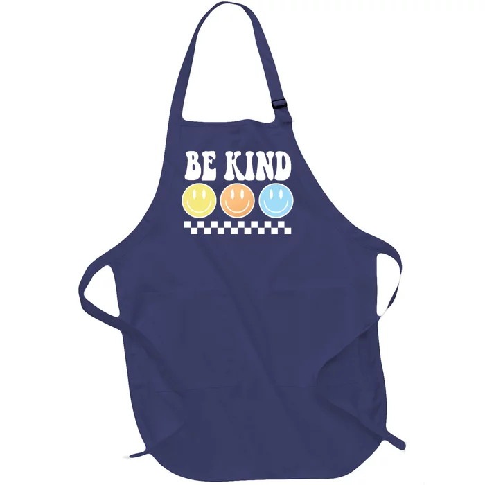 Be Kind Smiley Retro Full-Length Apron With Pocket