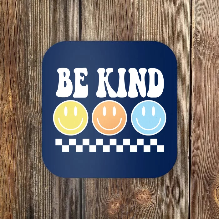 Be Kind Smiley Retro Coaster