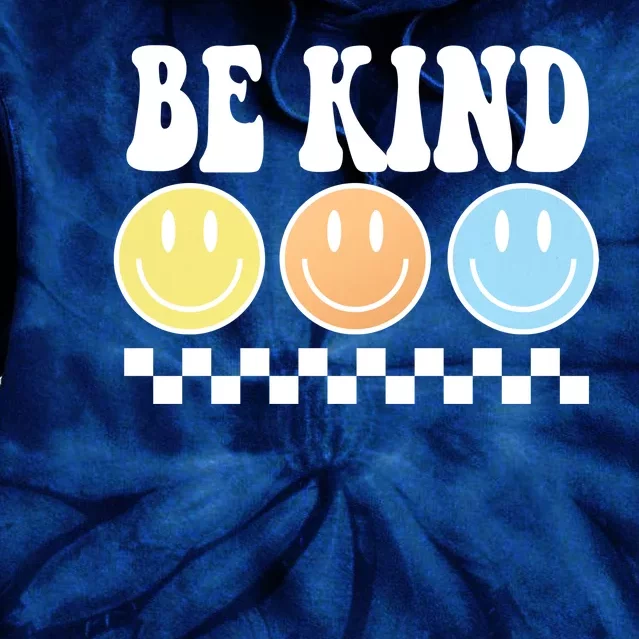 Be Kind Smiley Retro Tie Dye Hoodie