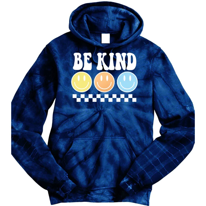 Be Kind Smiley Retro Tie Dye Hoodie