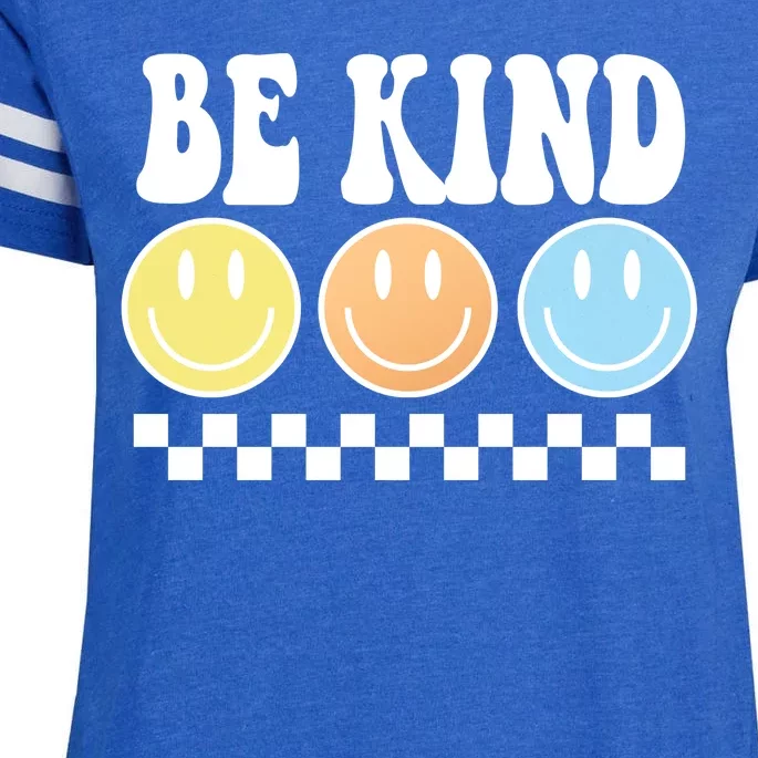 Be Kind Smiley Retro Enza Ladies Jersey Football T-Shirt