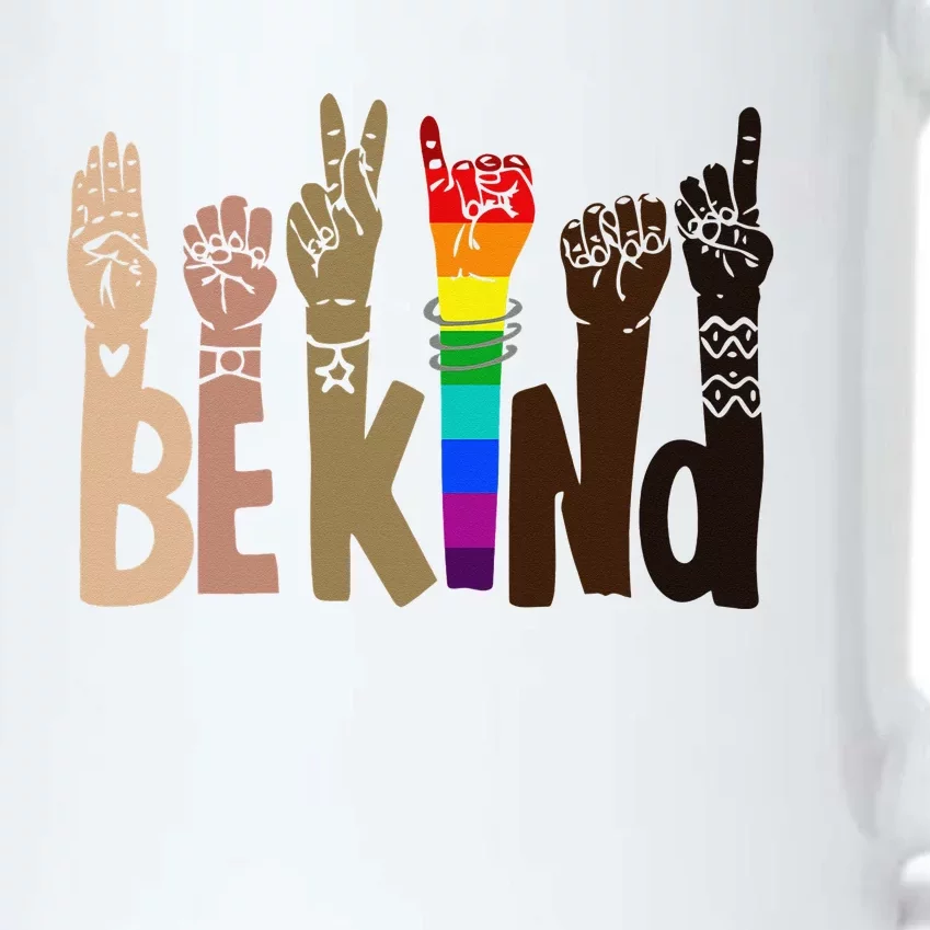 Be Kind Sign Language LGBT AntiRacism Kindness Raise Hand Black Color Changing Mug