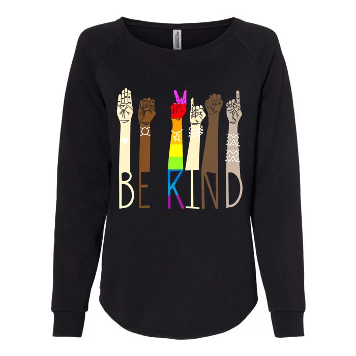 Be Kind Sign Language Hand Talking Lgbt Gay Les Pride Asl Gift Womens California Wash Sweatshirt