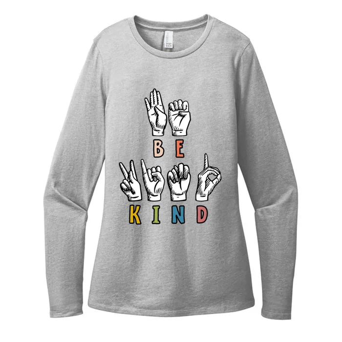 Be Kind Sign Language Teachers Interpreter Asl Kindness Day Gift Womens CVC Long Sleeve Shirt