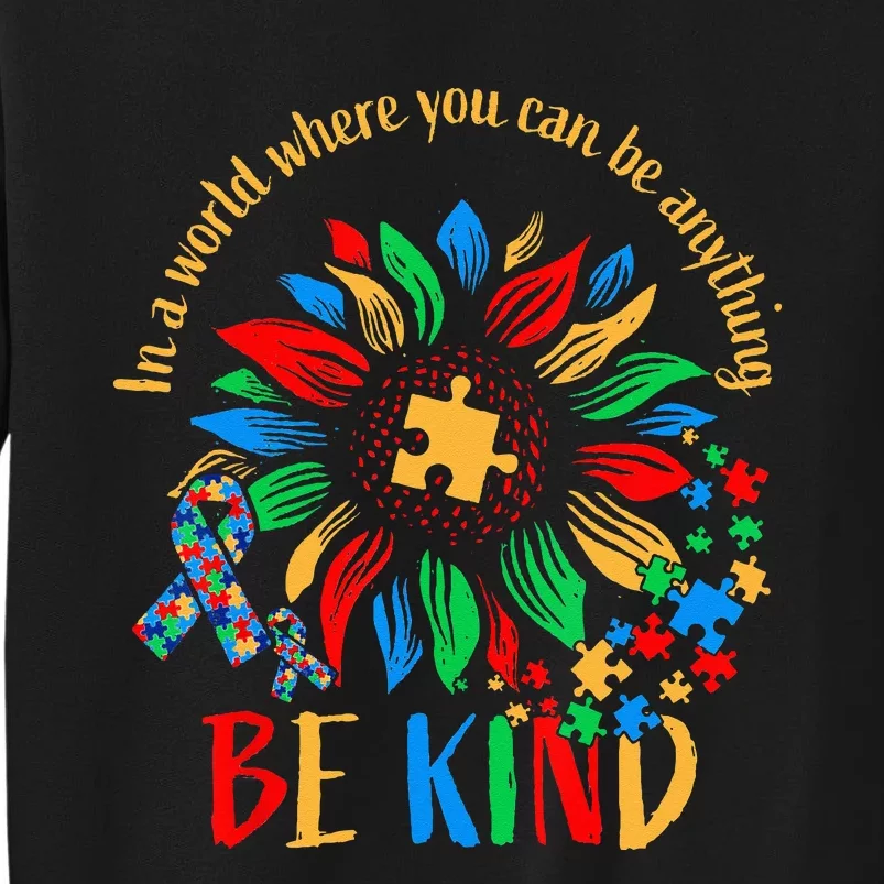 Be Kind Sunflower Autism It's Ok To Be Different Mom Autism Sweatshirt