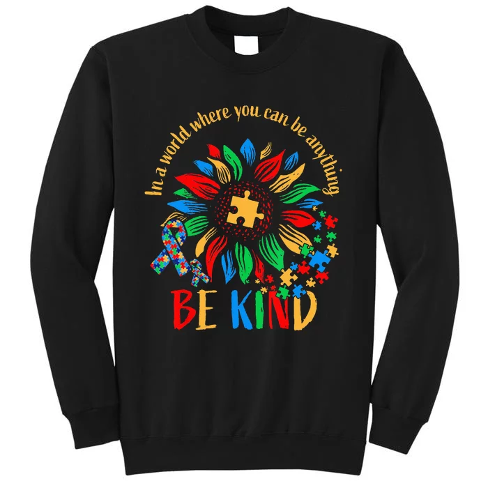 Be Kind Sunflower Autism It's Ok To Be Different Mom Autism Sweatshirt