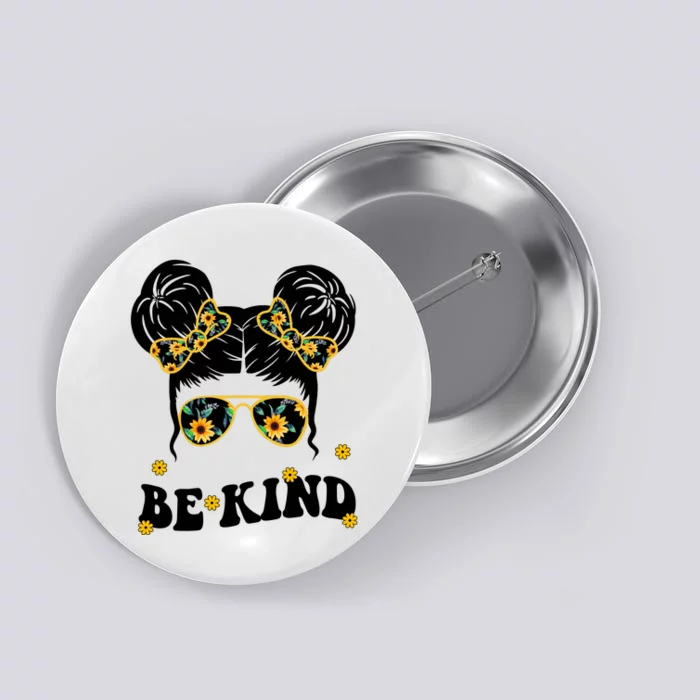 Be Kind Sunflower Hair Bun Spring Button