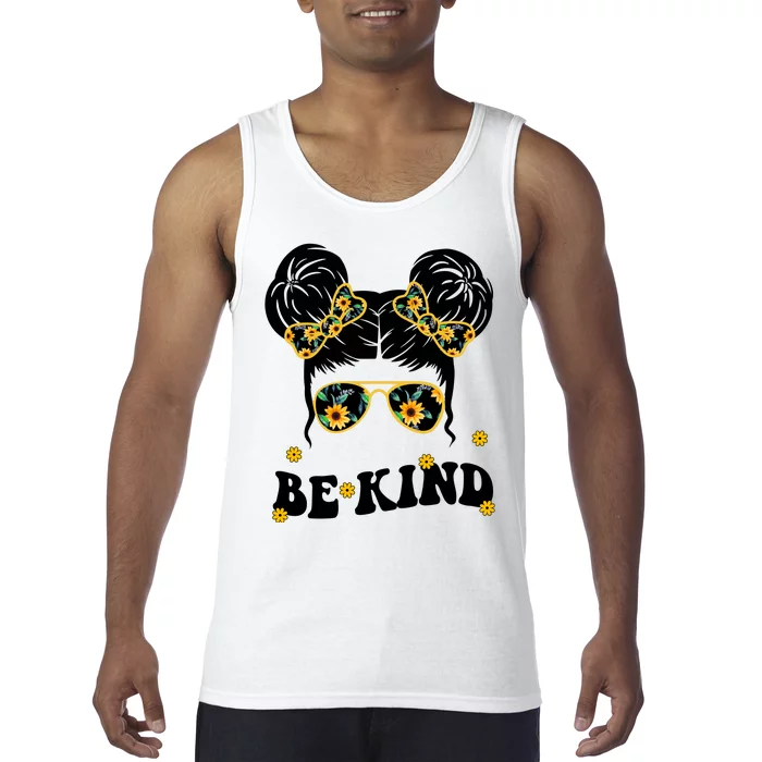 Be Kind Sunflower Hair Bun Spring Tank Top