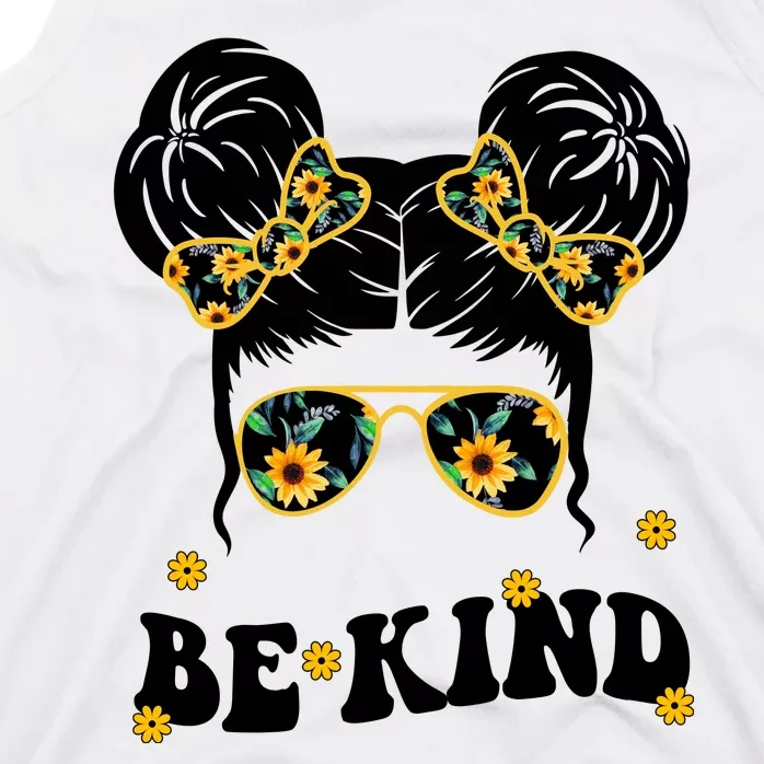 Be Kind Sunflower Hair Bun Spring Tank Top