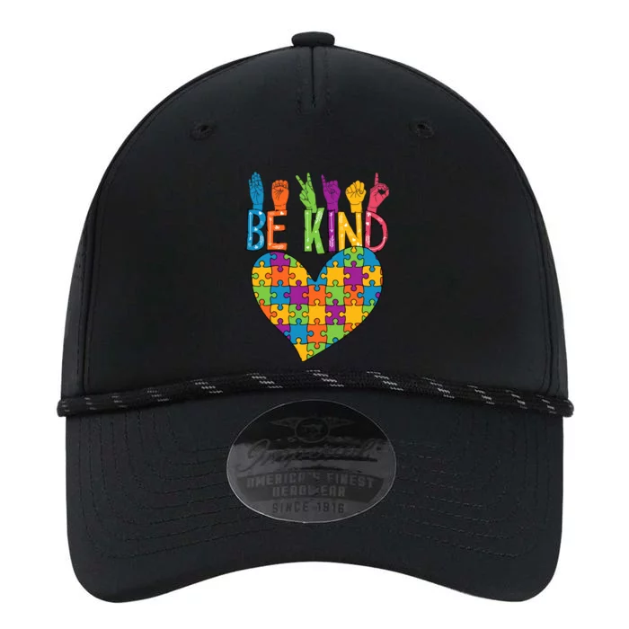 Be Kind Sign Language Heart Puzzle Piece Teachers Asl Autism Gift Performance The Dyno Cap