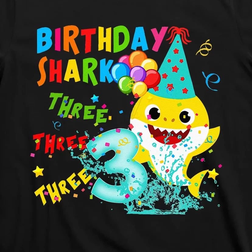 Birthday Kids Shark 3 Year Old 3rd Birthday Matching Family T-Shirt