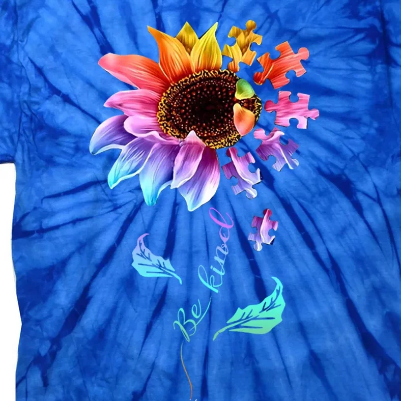 Be Kind Sunflower Autism Awareness Be Kind Autism Gift Tie-Dye T-Shirt