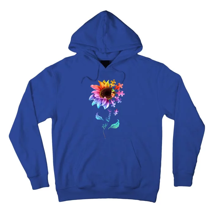 Be Kind Sunflower Autism Awareness Be Kind Autism Gift Tall Hoodie