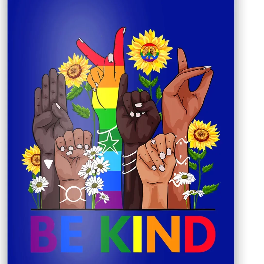 Be Kind Sign Language Hand Talking Lgbtq Gay Les Pride Asl Gift Poster