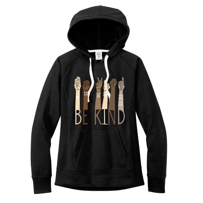 Be Kind Sign Language Hand Talking Teachers Interpreter Asl Gift Women's Fleece Hoodie