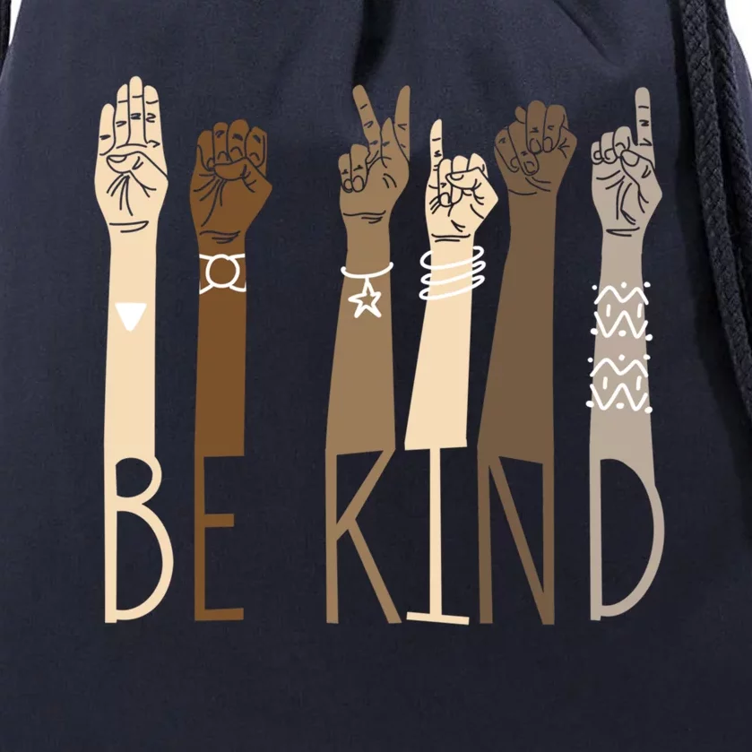 Be Kind Sign Language Hand Talking Teachers Interpreter Asl Gift Drawstring Bag