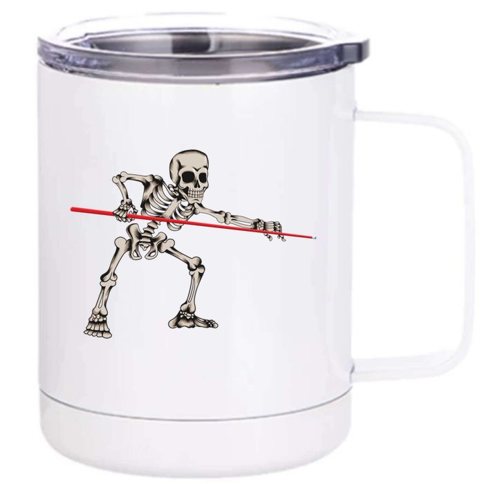 Billiard Kö Skeleton Halloween Fan Costume Snooker Outfit Gift Front & Back 12oz Stainless Steel Tumbler Cup