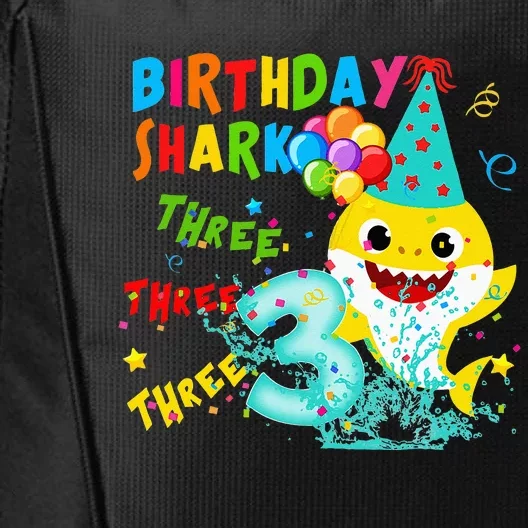 Birthday Kids Shark 3 Year Old 3rd Birthday Matching Family City Backpack