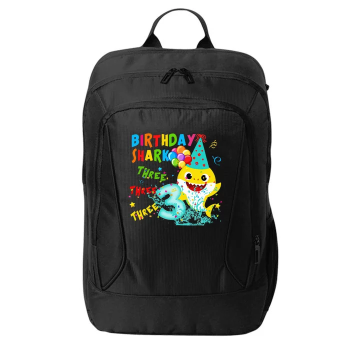 Birthday Kids Shark 3 Year Old 3rd Birthday Matching Family City Backpack