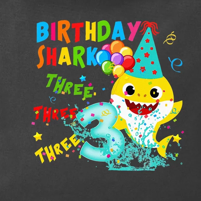 Birthday Kids Shark 3 Year Old 3rd Birthday Matching Family Zip Tote Bag