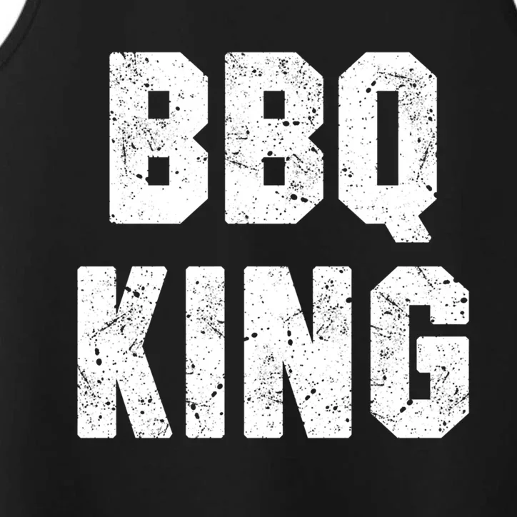 Bbq King Smoker Meat Dad Joke Grilling Funny Grill Gift Cool Gift Performance Tank