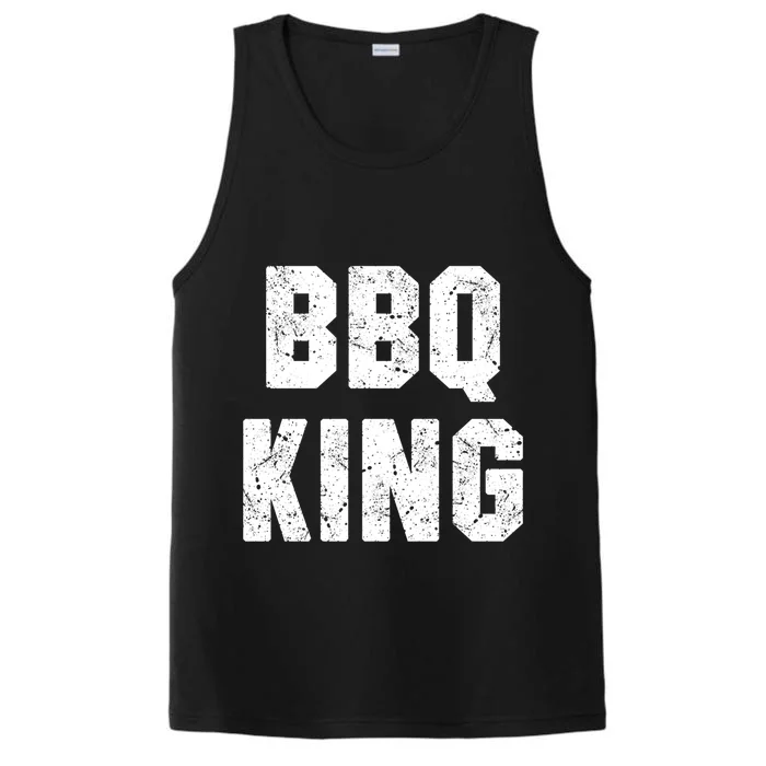 Bbq King Smoker Meat Dad Joke Grilling Funny Grill Gift Cool Gift Performance Tank