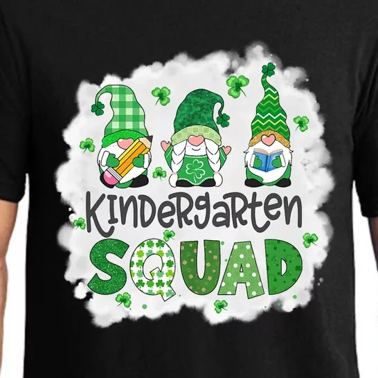 Bleached Kindergarten Squad Gnomies St Patricks Day Teacher Meaningful Gift Pajama Set