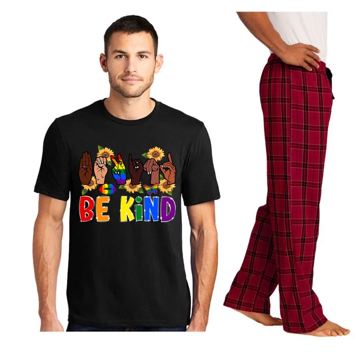 Be Kind Sign Language Hand Lgbt Pride Month Gay Rainbow Gift Pajama Set