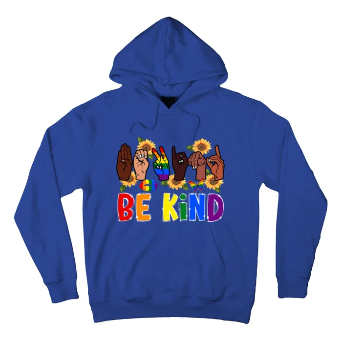 Be Kind Sign Language Hand Lgbt Pride Month Gay Rainbow Gift Hoodie