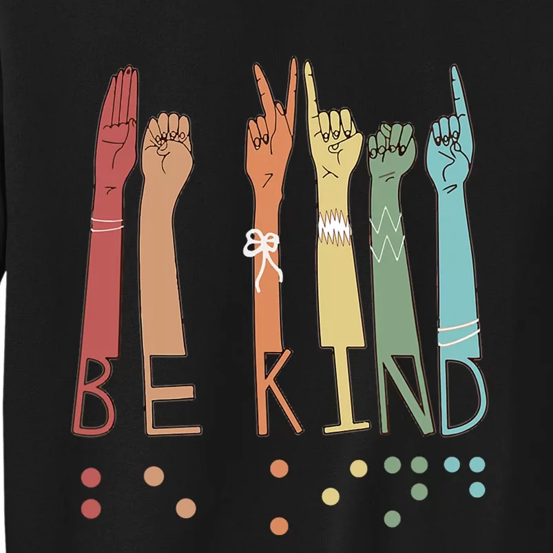 Be Kind Sign Braille Language Visually Impaired Awareness Sweatshirt