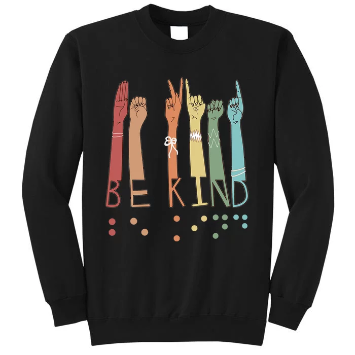 Be Kind Sign Braille Language Visually Impaired Awareness Sweatshirt