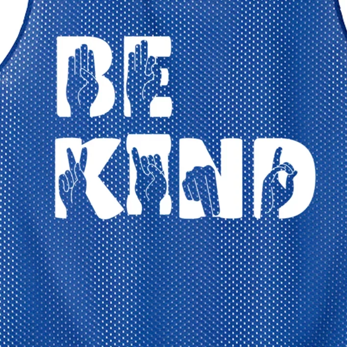 Be Kind Sign Language Hand Talking Inspirational Gift Cool Gift Mesh Reversible Basketball Jersey Tank