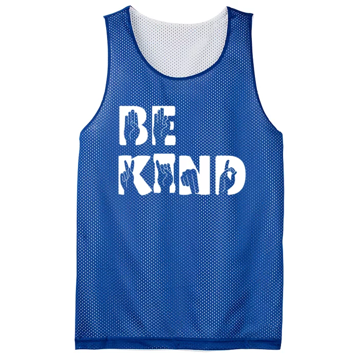 Be Kind Sign Language Hand Talking Inspirational Gift Cool Gift Mesh Reversible Basketball Jersey Tank