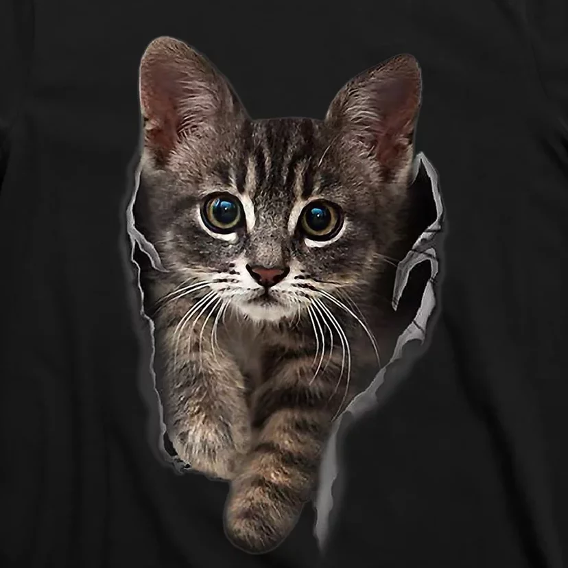 Brown Kitten Staring Cute TShirt Cats Gift T-Shirt