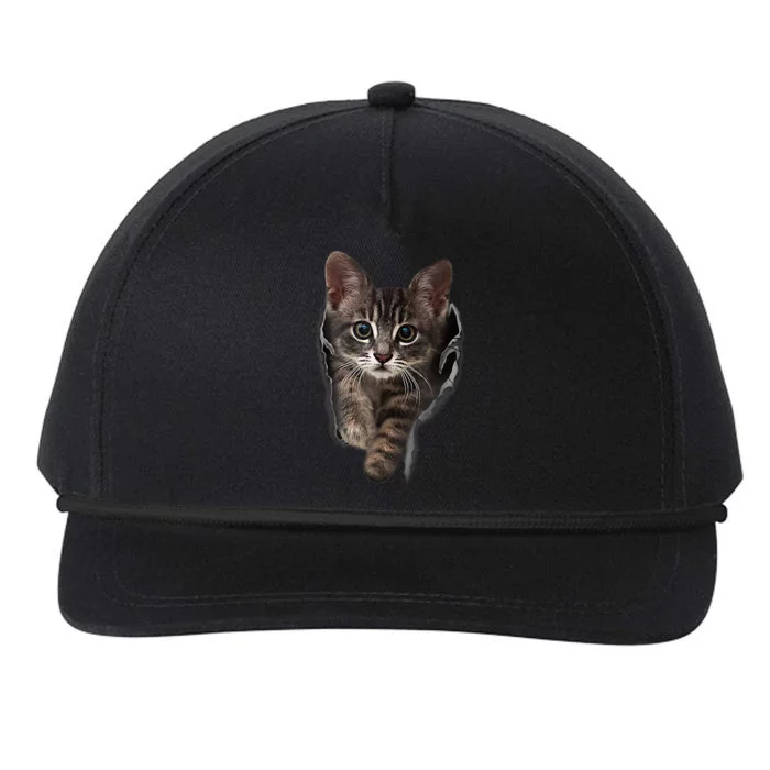 Brown Kitten Staring Cute TShirt Cats Gift Snapback Five-Panel Rope Hat