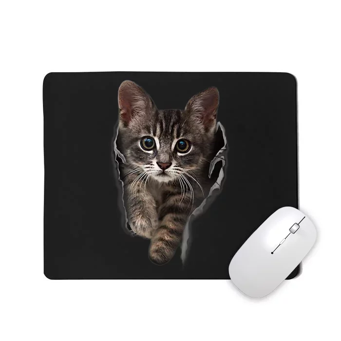 Brown Kitten Staring Cute TShirt Cats Gift Mousepad